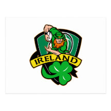 Shamrock irlandais Irlande de joueur de rugby de l Carte Postale