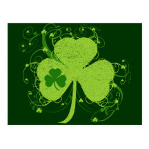 Shamrock irlandais vert carte postale