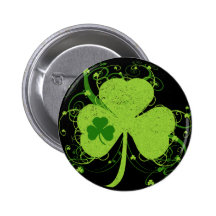 Shamrock irlandais vert pin's avec agrafe