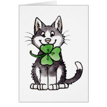 Shamrock Kitty Carte De Vœux