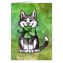 Shamrock Kitty Carte De Vœux