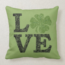 Shamrock moderne d'amour oreiller