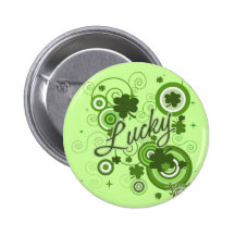 Shamrocks chanceux badge avec épingle