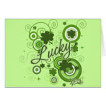 Shamrocks chanceux carte de vœux