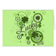 Shamrocks chanceux carte de vœux