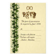 Shamrocks d'Irlandais de carte de réponse de RSVP Faire-parts
