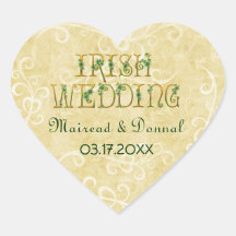 Shamrocks et mariage irlandais d'or adhésif