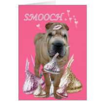 SHAR-PEI DONNE DES BAISERS ET SE BÉCOTE CARTE