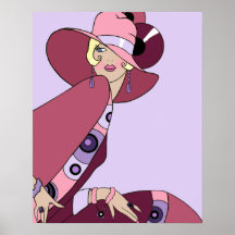 Shelby, Madame des années 1920 en lavande et vin Poster