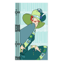 Shelby, Madame des années 1930 en Aqua et Teal Cartes De Visite Professionnelles
