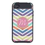 Sherbert Stripes Chevron Zigzag Monogram iPhone 4 Case