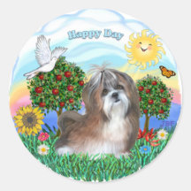 Shih Tzu (brun-blanc) Adhésifs