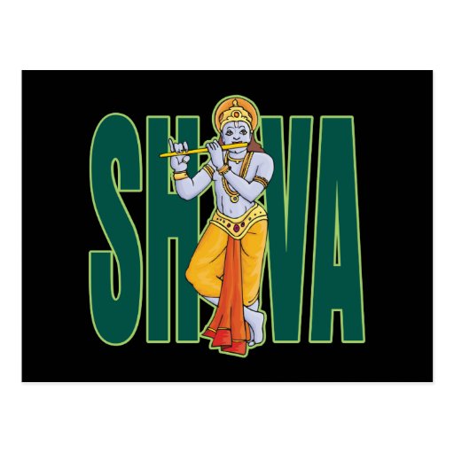 Shiva jouant la cannelure carte postale