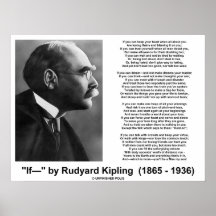 Si poème par Rudyard Kipling (image de Kipling) Posters