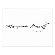 Signature de musicien Wolfgang Amadeus Mozart Carte Postale