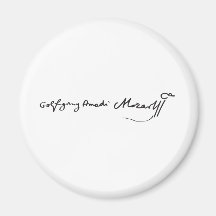 Signature de musicien Wolfgang Amadeus Mozart Magnets Pour Réfrigérateur