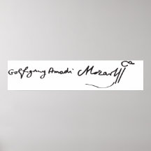 Signature de musicien Wolfgang Amadeus Mozart Affiche