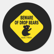 Signe australien drôle. Prenez garde des ours de b Autocollants
