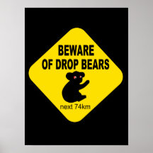 Signe australien drôle. Prenez garde des ours de b Posters