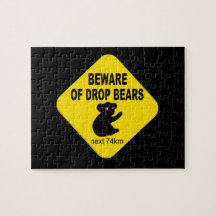 Signe australien drôle. Prenez garde des ours de b Puzzles