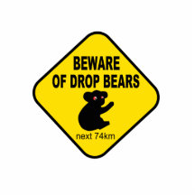 Signe australien drôle. Prenez garde des ours de b Photo En Découpe