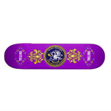 Signe bicentenaire de vue de logo de mardi gras de planches à roulettes