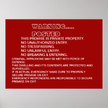 Signe complet d'alarme de maison de sécurité avert posters
