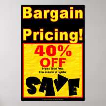 Signe d'affaires d'économies de BargainPricing/mod