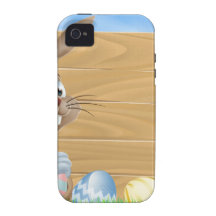 Signe d'arrière - plan de lapin de Pâques iPhone 4 Case