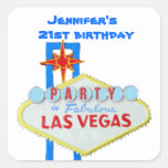 Signe de Las Vegas d'invitation de fête d'annivers Sticker Carré