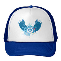 Signe de paix à ailes casquettes