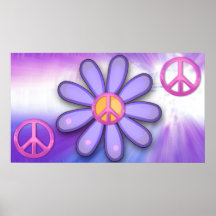 Signe de paix assez rose affiches