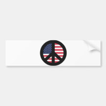 Signe de paix avec le drapeau américain autocollants pour voiture
