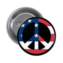 Signe de paix avec le drapeau américain badge