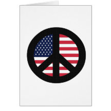 Signe de paix avec le drapeau américain cartes de vœux