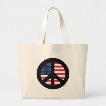 Signe de paix avec le drapeau américain sac