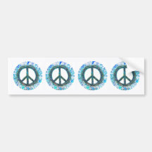 Signe de paix avec les vagues bleues adhésif pour voiture