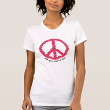 Signe de paix de coeurs t-shirt