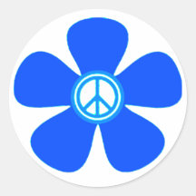Signe de paix de flower power autocollants