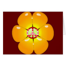 Signe de paix de flower power cartes de vœux