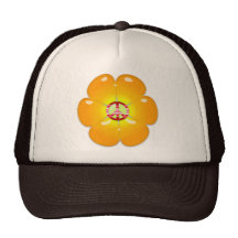 Signe de paix de flower power casquettes de camionneur