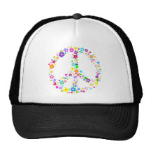 Signe de paix des fleurs casquettes