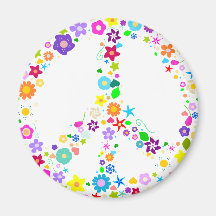Signe de paix des fleurs magnets