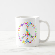 Signe de paix des fleurs mug