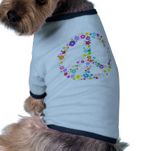 Signe de paix des fleurs tee-shirt pour chien