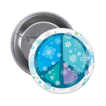 Signe de paix fleuri pin's avec agrafe