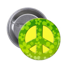 SIGNE DE PAIX FLORAL VERT BADGE