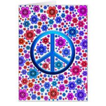 Signe de paix hippie carte de vœux