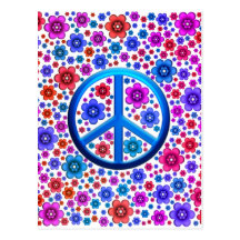 Signe de paix hippie cartes postales