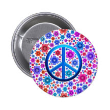 Signe de paix hippie pin's avec agrafe